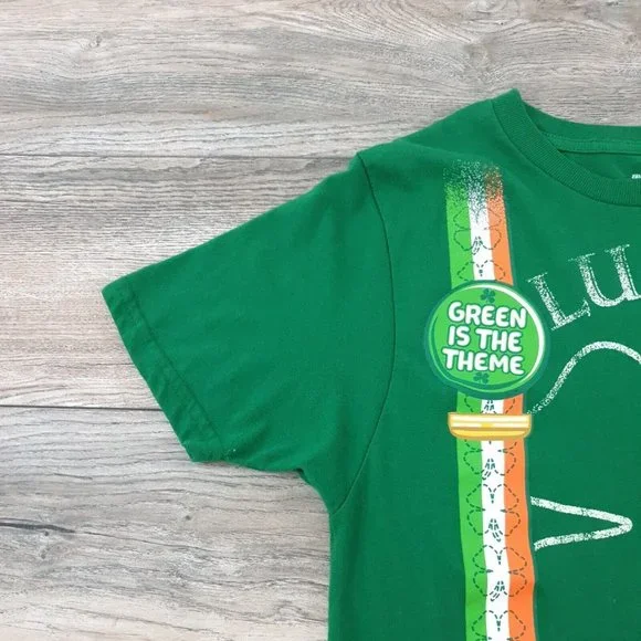 Celebrate St Patricks Mens Child 34/36 Short Sleeve TShirt Leprechaun Green Pub - Picture 3 of 7